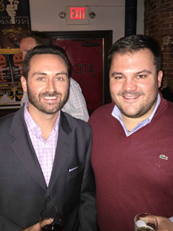 ONEin3 Council Team Leader Shea Coakley and Phil Frattaroli, owner of Ducali Pizza and ONEin3 Council Member