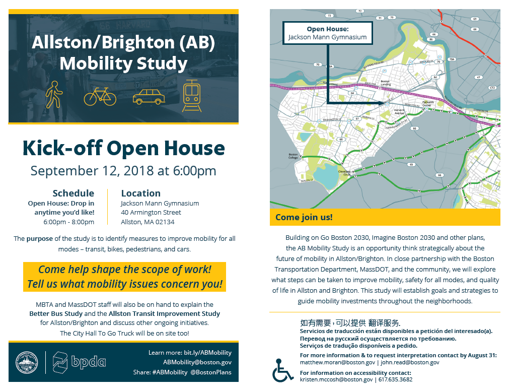 AB Mobility Study Kick-off Open House Flyer