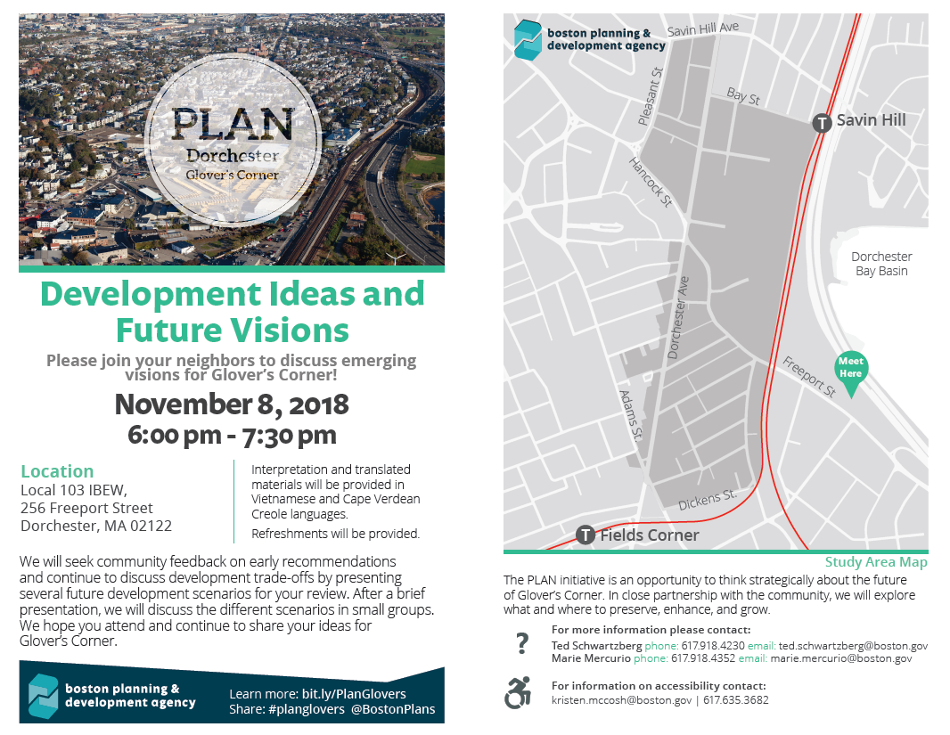 PLAN: Glover's Corner Development Ideas and Future Visions